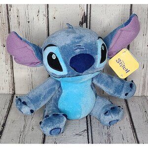 9" NWT Disney Stitch Plush Stuffed Animal Alien Just Play Sitting